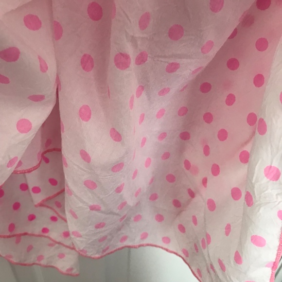 Polka Dot Ruffle Hem Dress Girls Size 10 White Pink - Picture 6 of 9